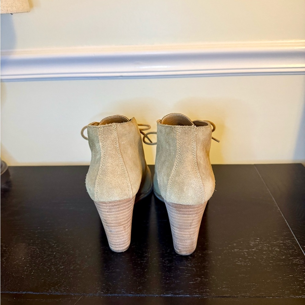 Women's Tan Wedge Ankle Boots - Picture 3 of 7